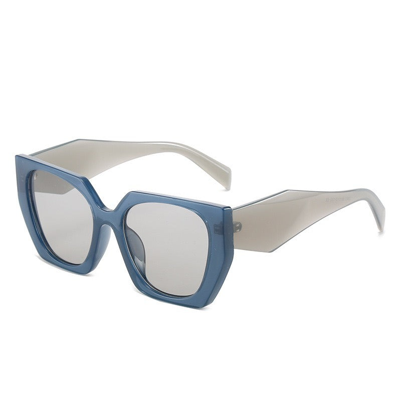 Color blocking box glasses, retro sunglasses