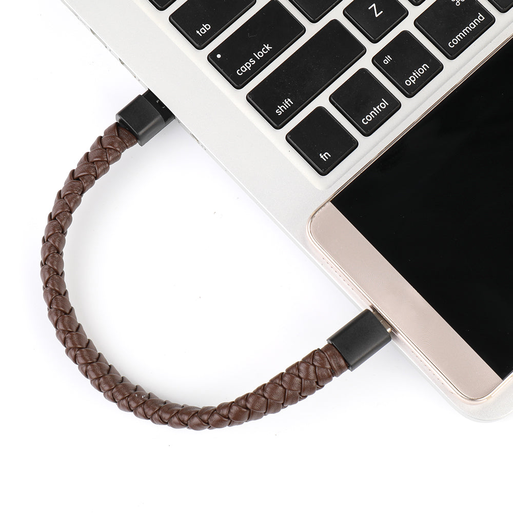 Vape only Wearable Leather Braided USB Charging Bracelet