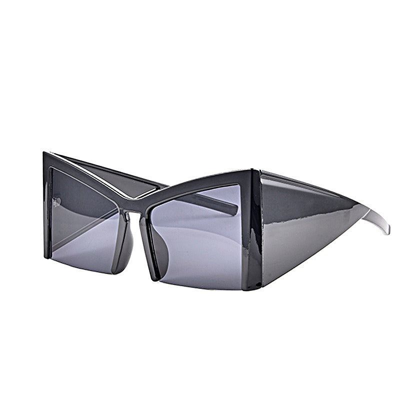 Half frame wide leg sunglasses