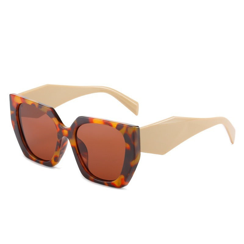 Color blocking box glasses, retro sunglasses