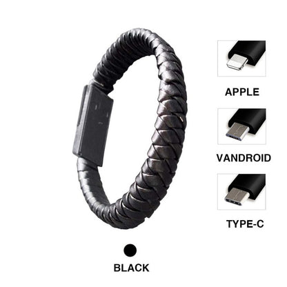 Vape only Wearable Leather Braided USB Charging Bracelet