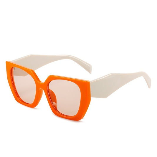 Color blocking box glasses, retro sunglasses