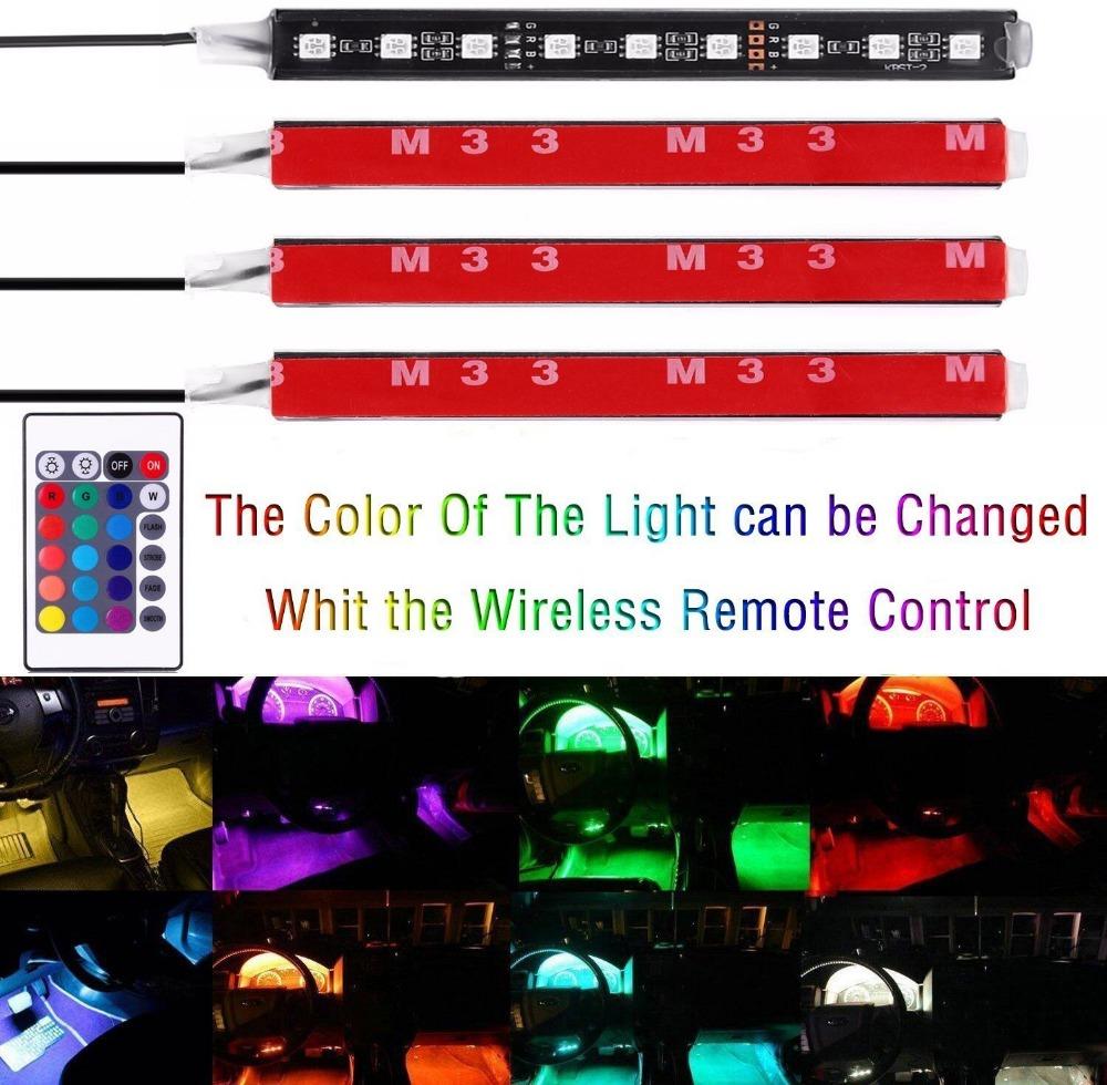 4pcs/et 7 Color LED Car Interior Lighting