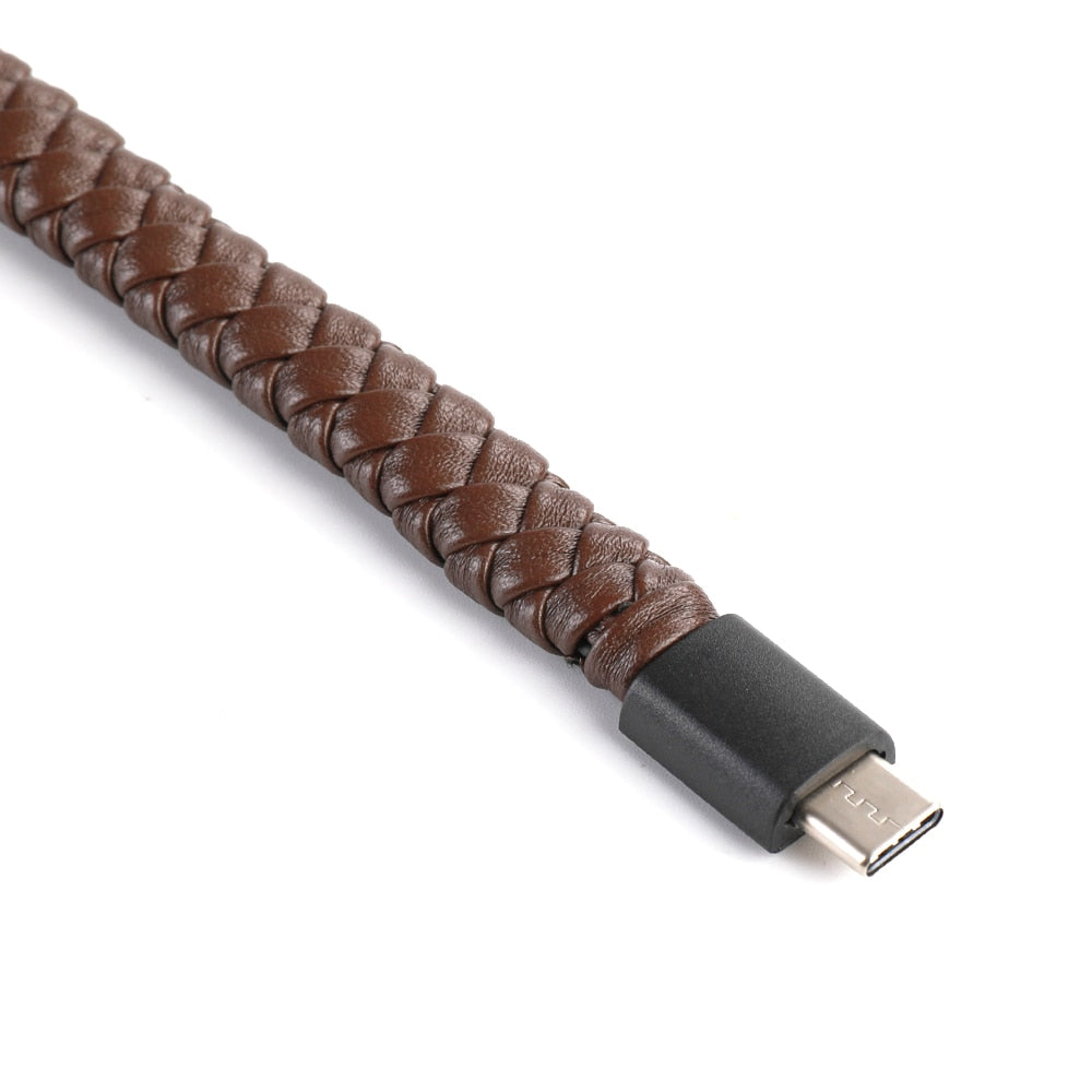 Vape only Wearable Leather Braided USB Charging Bracelet