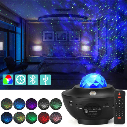 LED Galaxy Star Night Lamp with Music Bluetooth Remote Control