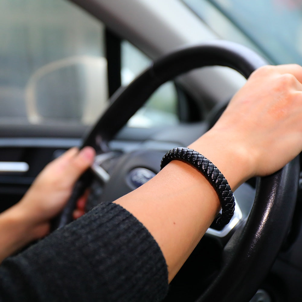 Vape only Wearable Leather Braided USB Charging Bracelet