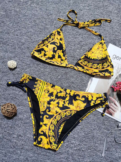 Sexy Retro Print Bikini Swimsuit