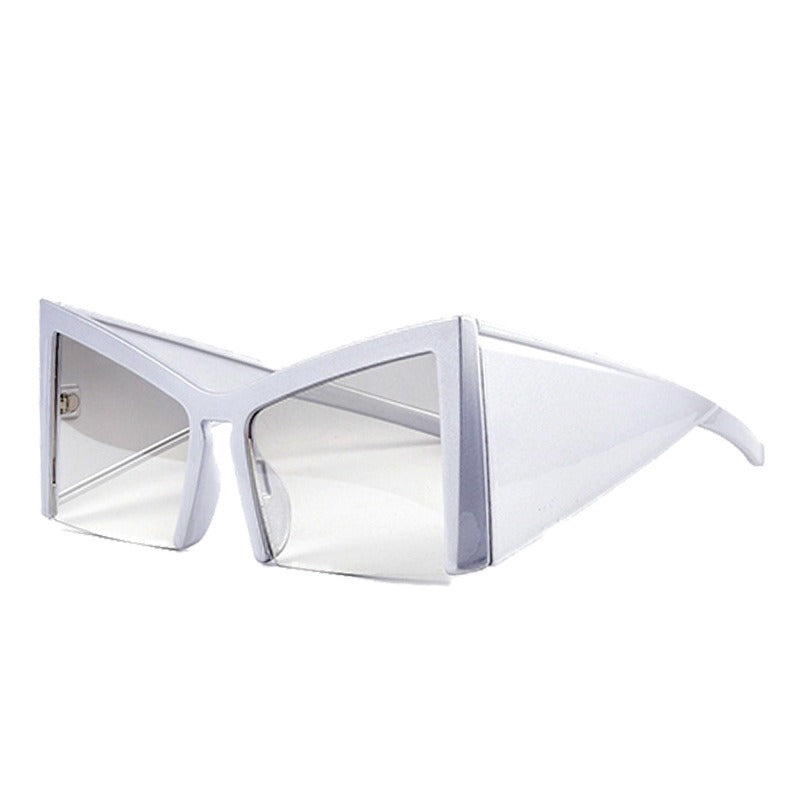 Half frame wide leg sunglasses