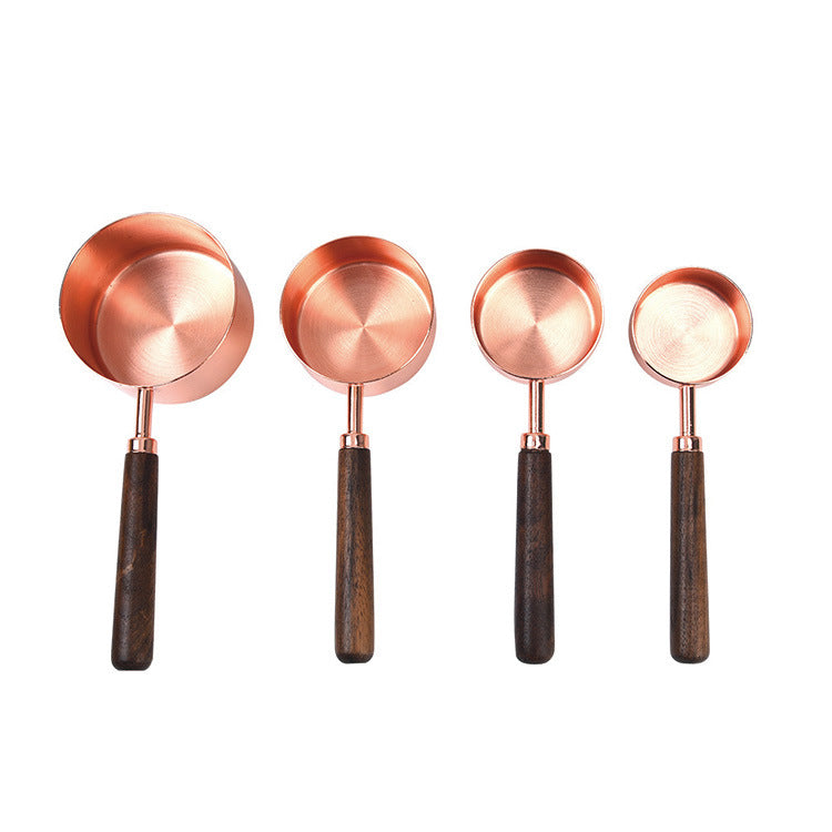 Walnut Handle Copper - Plated Measuring Cup